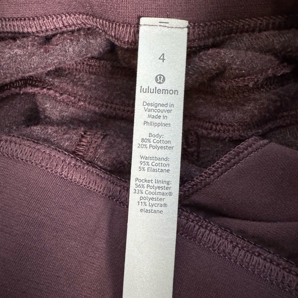 Lululemon Athletica Warm Down Jogger Velour Heathered Arctic Plum Size 4 - Picture 14 of 15